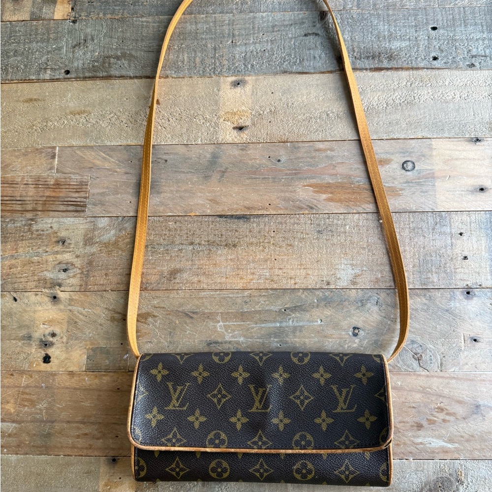 Louis Vuitton Brown and Tan Monogram Cross Body Bag